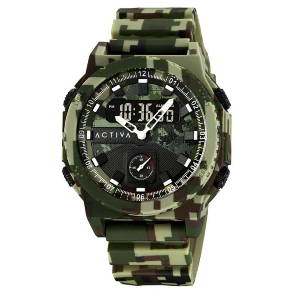 Activa X Invicta Men’s Digital Watch | 47mm Camouflage Green | Model ACW2355-00